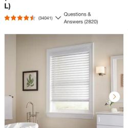 White Cordless Faux Wood Blinds