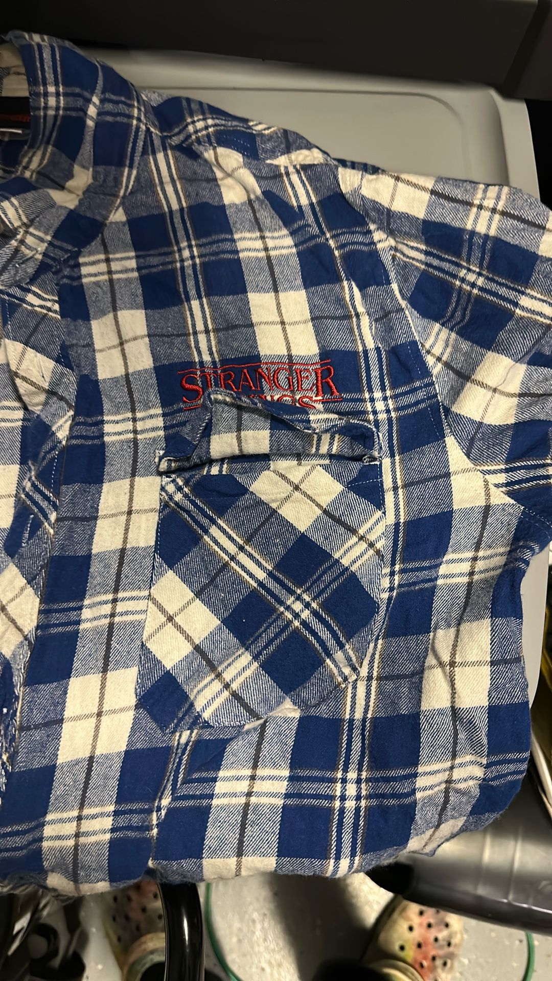 Stranger Things Plaid Blue N Cream Shirt 