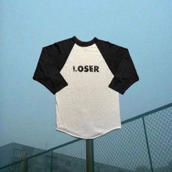 Black & White Three Quarter Sleeve “Loser” Tee