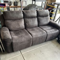 Recliner Sofa Couch Dark Brown