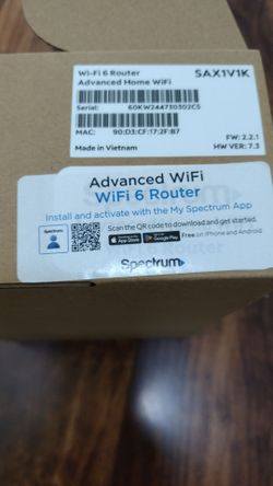 Spectrum Wireless Router 6 SAX1V1K Advanced Home Wifi Router