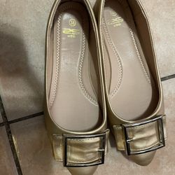 Flat Gold Shoes