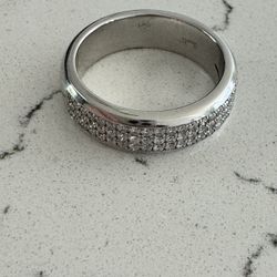 Men’s 14k White Gold Ring With 75 Round Diamonds At.75 Ct
