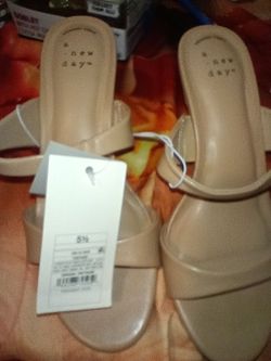 A New Day Nude Slide Sandals Size 5.5