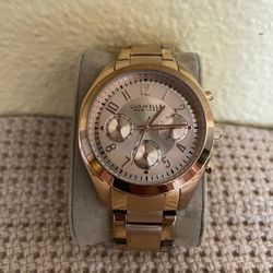 Caravelle Ladie's, Rose Gold Finish Chronograph Watch, Stainless Steel Strap
