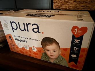 New  Pura Baby Diapers Size 4 - 108 Count Box