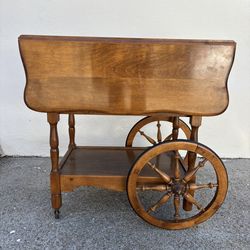 Vintage Drop-Leaf Bar Cart / Tea Cart, Trolley