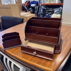 Wooden Desk Organizer Set