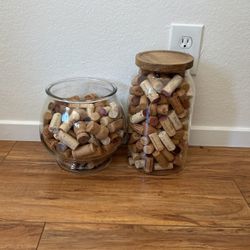 Glass Jars Filled with Wine Corks