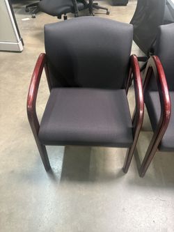 Office Guest Chair Mahogany Wood Finish 