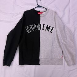 Black And Grey Supreme Logo Split