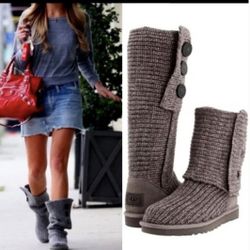UGG Australia 'Classic Cardy' Tall Knit Winter Boots size 9
