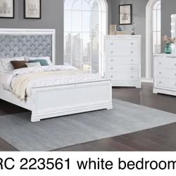 New White Queen Bedroom 4pc Set We Finance $39 Initial Payment 