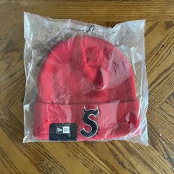 Supreme New Era Devil S Logo Beanie Red