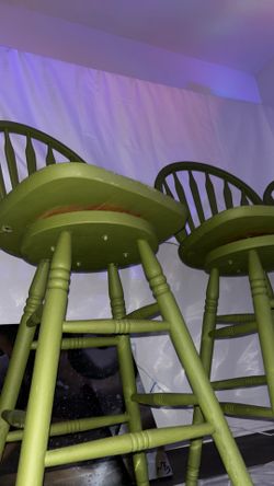 3 olive green barstools / indoor outdoor