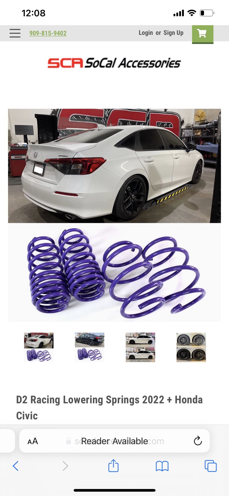 11th Gen Civic D2 Lowering Springs