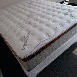 Queen Size Organic Cloud Comfort Europillow Top Mattress And Boxspring 