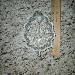 Vintage Federal Glass Leaf Dish, 6.25"