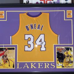 Signed Shaquille O’Neal & Jerry West Laker Jerseys