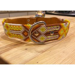 Leather Embroidered Dog Collar
