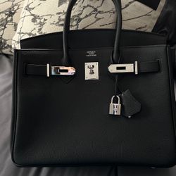 Black Togo Leather 30cm Bag