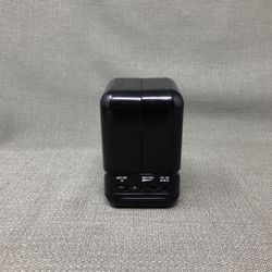 Black Portable Plug-In Speaker | Battery Powered | Compact Audio Speaker
