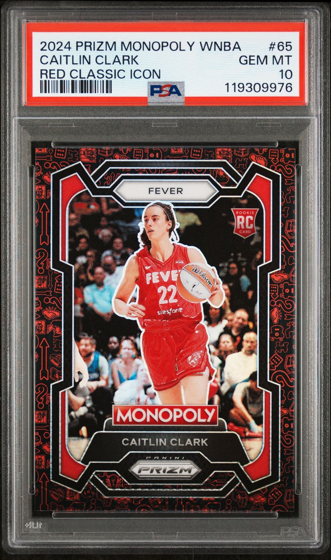 Caitlin Clark Monopoly Classic Red Icons RC PSA 10