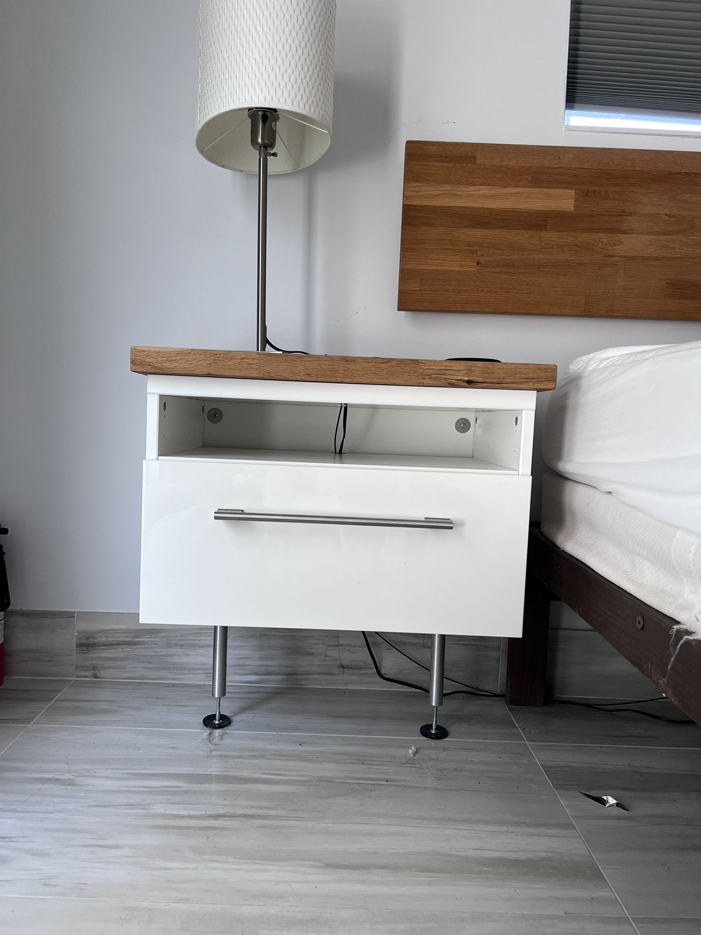 Two White Nightstands 
