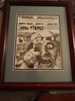 Old 80s Framed Mad Marc Rude Punk Flyer