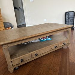 Coffee Table Rolling Lift Top