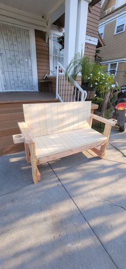 Custom hand made wood heavy duty Patio bench cup holders ready to paint or stain.