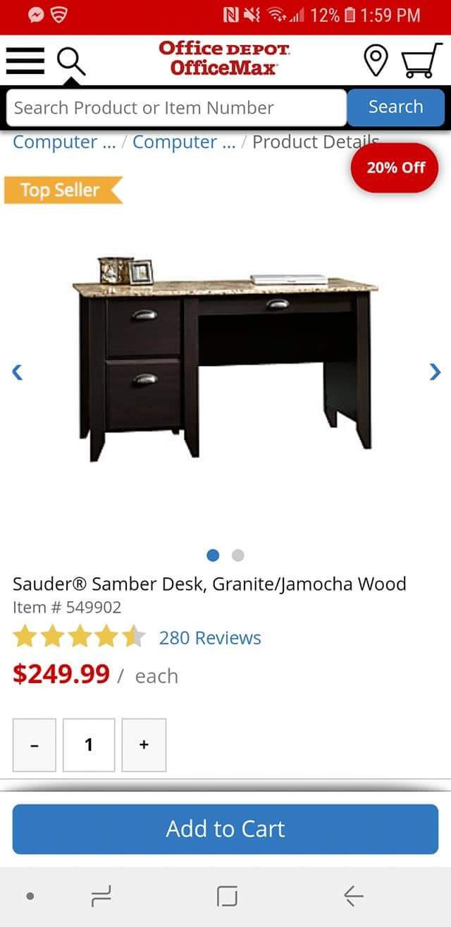 One sander desk and one Dawson desk