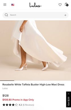 Lulus Rosabelle White Taffeta High-Low Maxi Dress