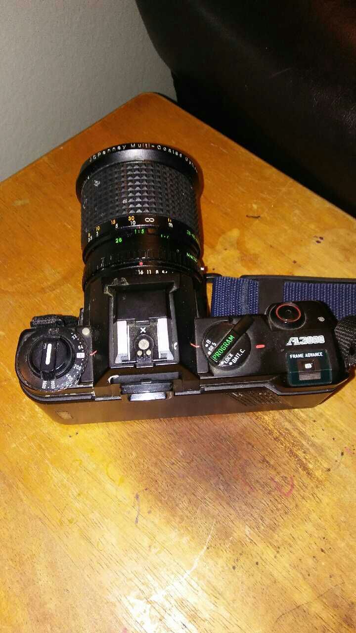 2 vintage cameras and 1 sony camera