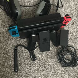 Nintendo Switch With Dock Charging Station And Controller And Headset