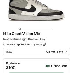 Nike Court Vision Mid - Light Smoke Grey 9.5