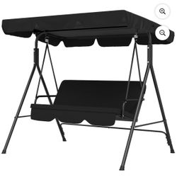  🖤🌿 BRAND NEW Outdoor Patio Swing w/ Canopy – Still in Box! 🌿🖤