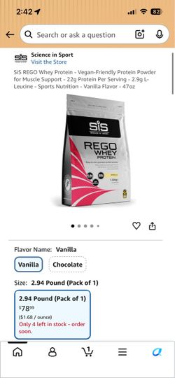 SiS REGO Sport powder drink - Vanilla Flavor - 47oz