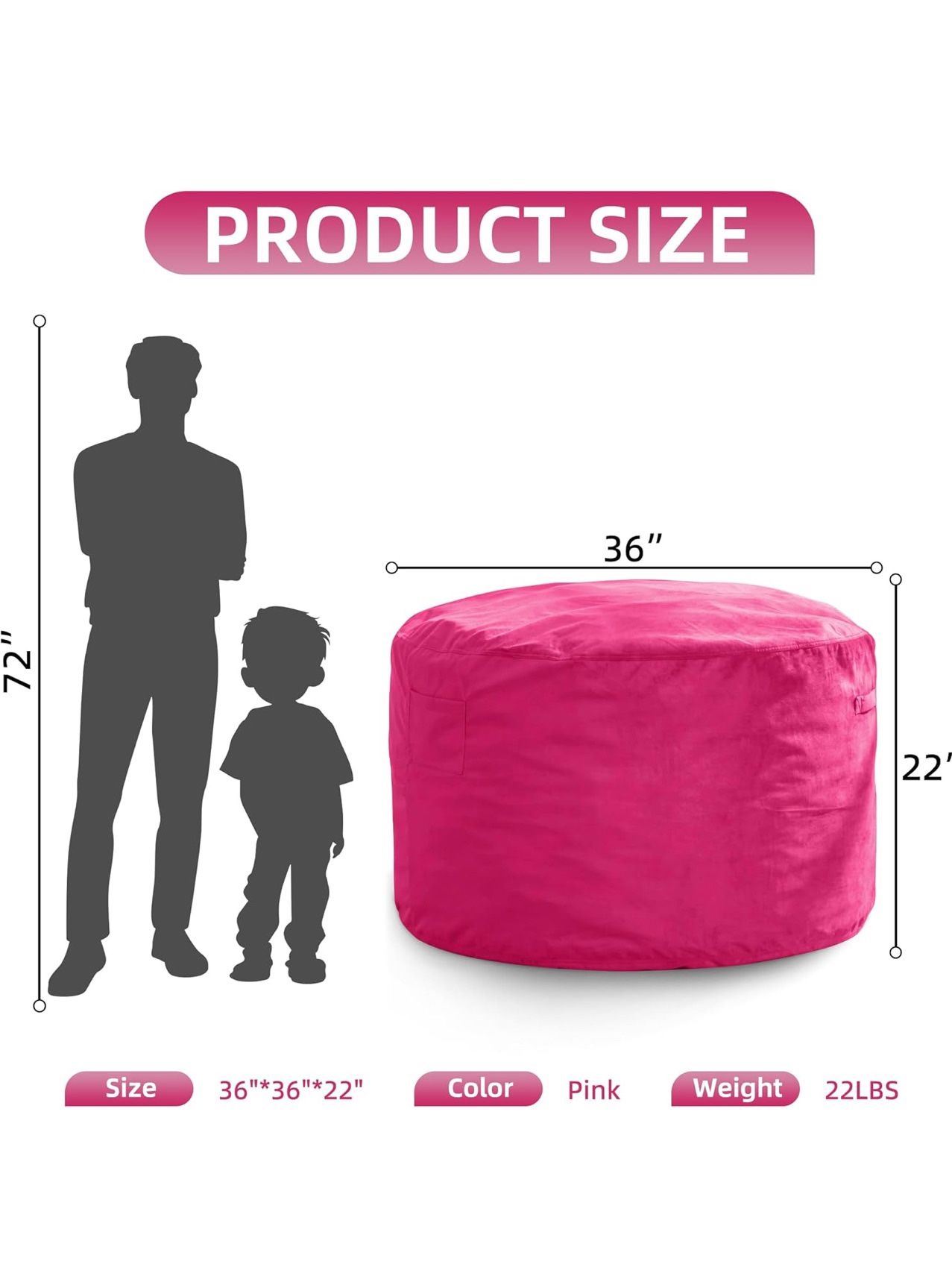 Hobestluk 3FT Bean Bag Chair Giant Bean Bag Chairs for Adults