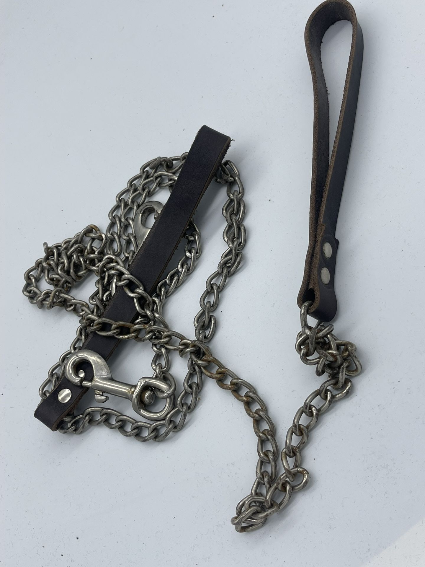 Leather And Chain Dog Leash. For Bigger Dogs, Can Buy 1 Or Both. For Pitbull German Shepherd