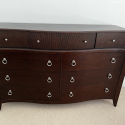 Elegant Dark Wood 9-Drawer Dresser / Sideboard