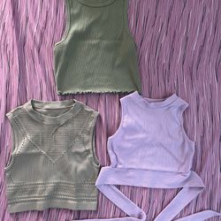 3 Piece Cropped Tank Tops Set