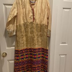 New Beautiful Silk Emrodery Shirt Kameez Size M