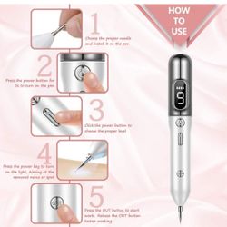 Portable Beauty Equipment With Home Usage, USB Charging, 30 Replaceable Needles, 9 Levels Adjustable, Silver