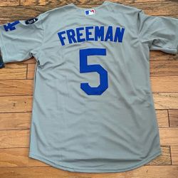 Grey, Blue Or white World Series 2025 patch Freddie Freeman Los Angeles Dodgers Jerseys #5 With Valenzuela Patch large