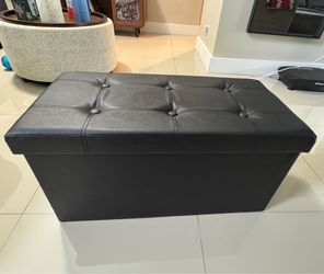 Black Tufted Storage Ottoman/Bench