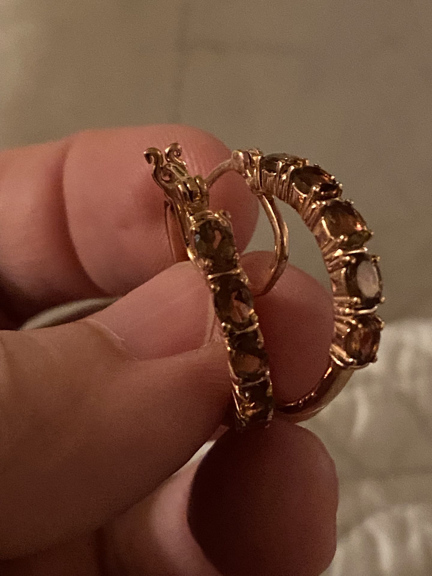 Premium Ouro Fino Rubellite Hoop Earrings - brand new!