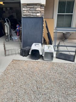 Small Pet Dog Cat Carrier Kennel Crateor Pet House $15-$20 each, X-large Plastic Tray $20 See All Photos Read Description