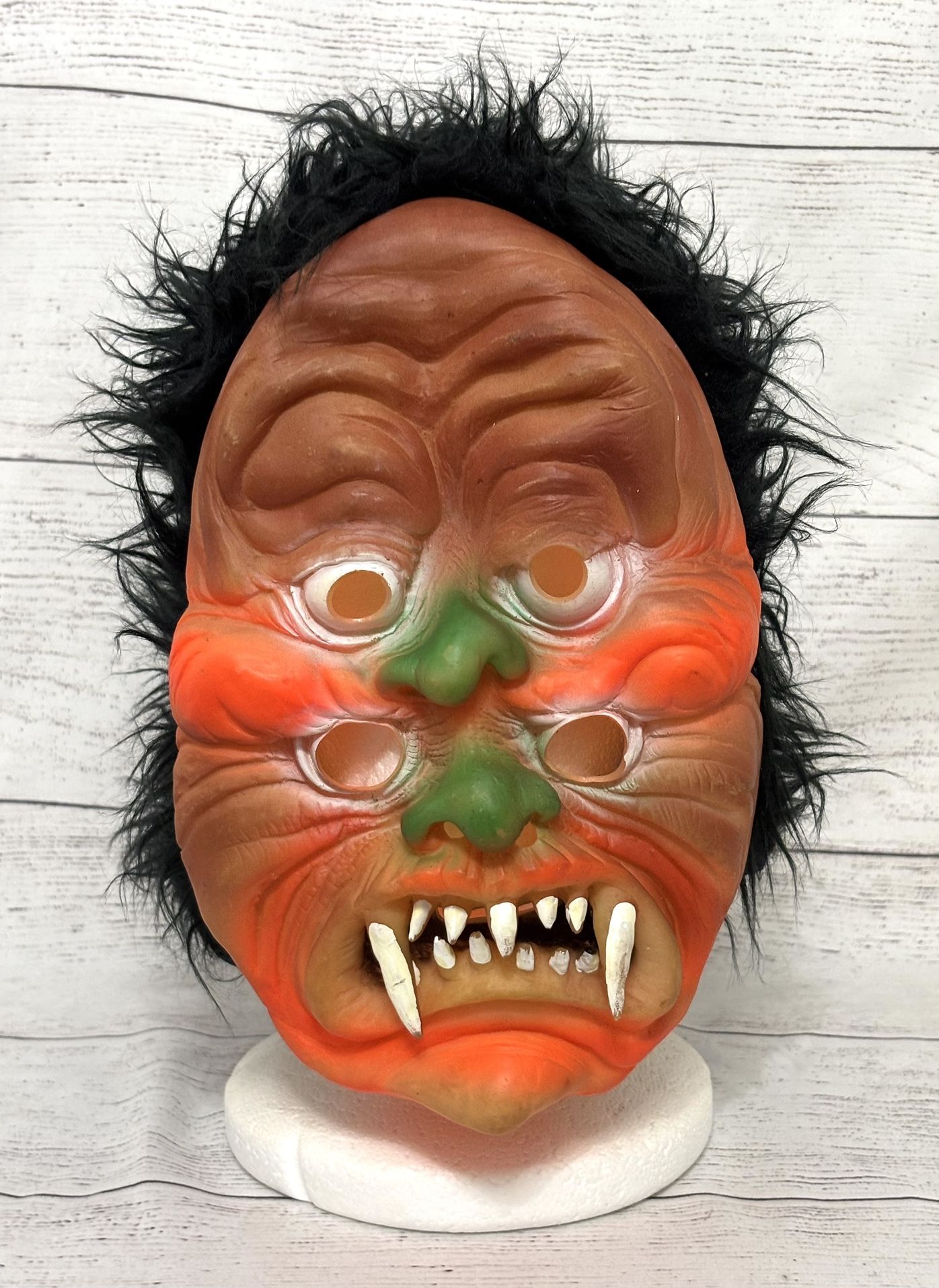 Vintage 80’s Halloween Mask Colorful 4 Eyed Goblin Monster Mask