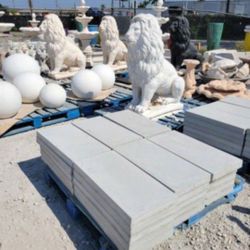 Concrete Rectangular Patio Pavers Gray Smooth Finish / Cement Slab Backyard Stepping Stones